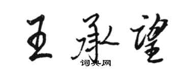 駱恆光王承望行書個性簽名怎么寫