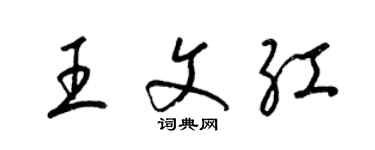 梁錦英王文紅草書個性簽名怎么寫