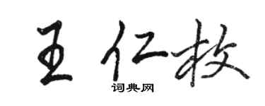 駱恆光王仁枚行書個性簽名怎么寫