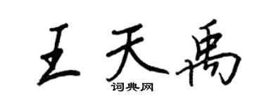 王正良王天禹行書個性簽名怎么寫