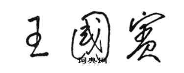 駱恆光王國賓草書個性簽名怎么寫