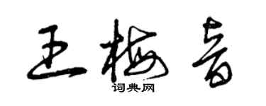 曾慶福王梅音草書個性簽名怎么寫