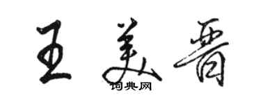 駱恆光王美晉行書個性簽名怎么寫