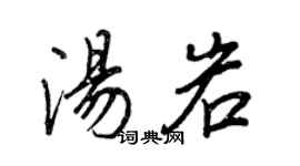 王正良湯岩行書個性簽名怎么寫