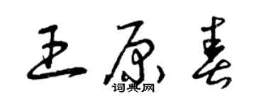 曾慶福王原春草書個性簽名怎么寫