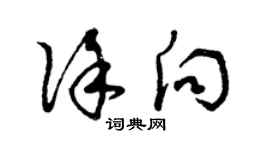 曾慶福徐向草書個性簽名怎么寫