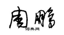 朱錫榮周鵬草書個性簽名怎么寫