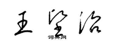 梁錦英王堅治草書個性簽名怎么寫