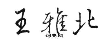 駱恆光王雅北行書個性簽名怎么寫