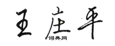駱恆光王莊平行書個性簽名怎么寫