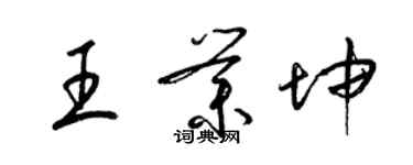 梁錦英王業坤草書個性簽名怎么寫