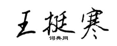 王正良王挺寒行書個性簽名怎么寫