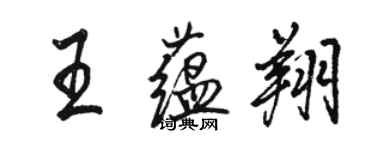 駱恆光王蘊翔行書個性簽名怎么寫