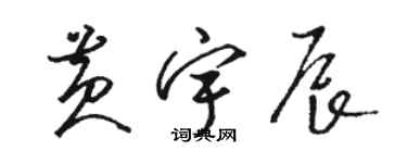 駱恆光黃宇辰草書個性簽名怎么寫