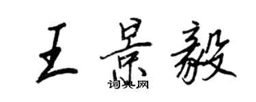 王正良王景毅行書個性簽名怎么寫