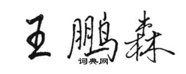 駱恆光王鵬森行書個性簽名怎么寫