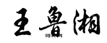 胡問遂王魯湘行書個性簽名怎么寫