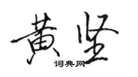 駱恆光黃堅行書個性簽名怎么寫