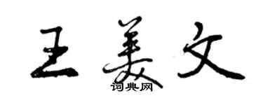 曾慶福王美文行書個性簽名怎么寫