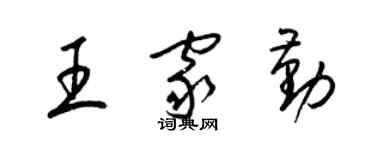 梁錦英王家勤草書個性簽名怎么寫