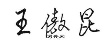 駱恆光王傲昆行書個性簽名怎么寫