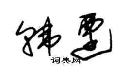 朱錫榮韓遷草書個性簽名怎么寫