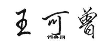 駱恆光王可曾行書個性簽名怎么寫