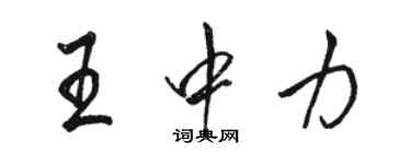 駱恆光王中力行書個性簽名怎么寫