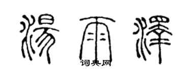 陳聲遠湯雨澤篆書個性簽名怎么寫