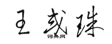 駱恆光王或珠草書個性簽名怎么寫