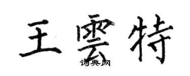何伯昌王雲特楷書個性簽名怎么寫