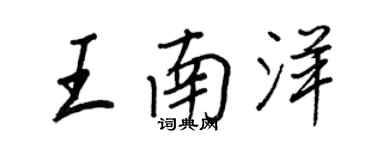 王正良王南洋行書個性簽名怎么寫