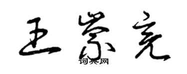 曾慶福王崇亮草書個性簽名怎么寫