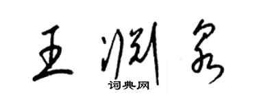 梁錦英王淵泉草書個性簽名怎么寫