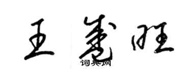 梁錦英王盛旺草書個性簽名怎么寫