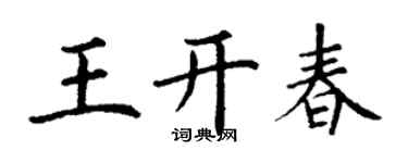 丁謙王開春楷書個性簽名怎么寫