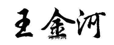 胡問遂王金河行書個性簽名怎么寫