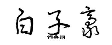 曾慶福白子豪草書個性簽名怎么寫