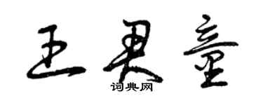 曾慶福王君童草書個性簽名怎么寫