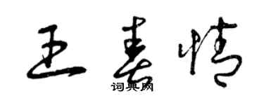 曾慶福王春情草書個性簽名怎么寫