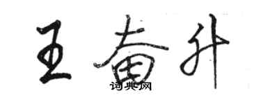 駱恆光王奮升行書個性簽名怎么寫