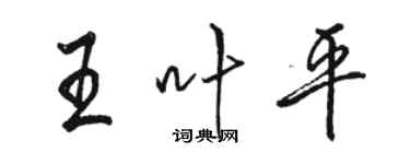 駱恆光王葉平行書個性簽名怎么寫