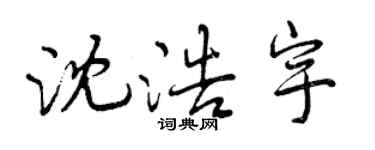 曾慶福沈浩宇行書個性簽名怎么寫