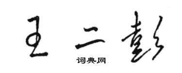 駱恆光王二彭草書個性簽名怎么寫