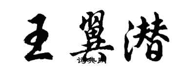 胡問遂王翼潛行書個性簽名怎么寫