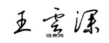 梁錦英王雲深草書個性簽名怎么寫