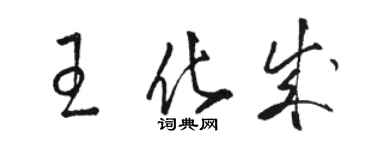 駱恆光王化成草書個性簽名怎么寫