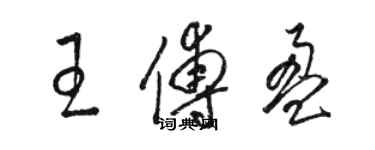 駱恆光王傅盈草書個性簽名怎么寫