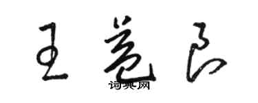 駱恆光王益良草書個性簽名怎么寫