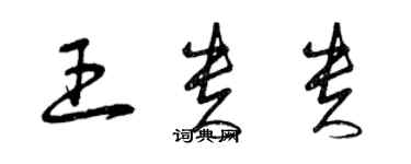 曾慶福王貴貴草書個性簽名怎么寫